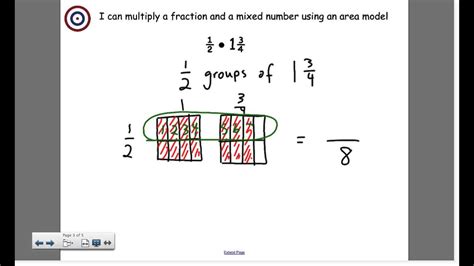 Multiply Fractions And Mixed Numbers Using An Area Model Youtube