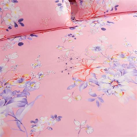 Buy Floral Fitted Sheet Cover Graceful Bedspread Skin Friendly Cotton