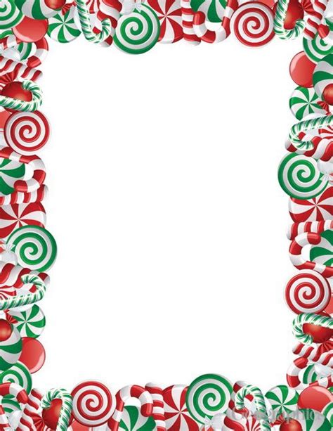 Peppermint Glitter Christmas Letterhead 85x11 40pk