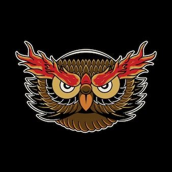 Premium Vector | Owl tattoo retro