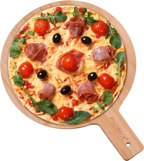 Bamboe Pizzabord Cm Snijplank Serveerplank Met Handvat Tarte