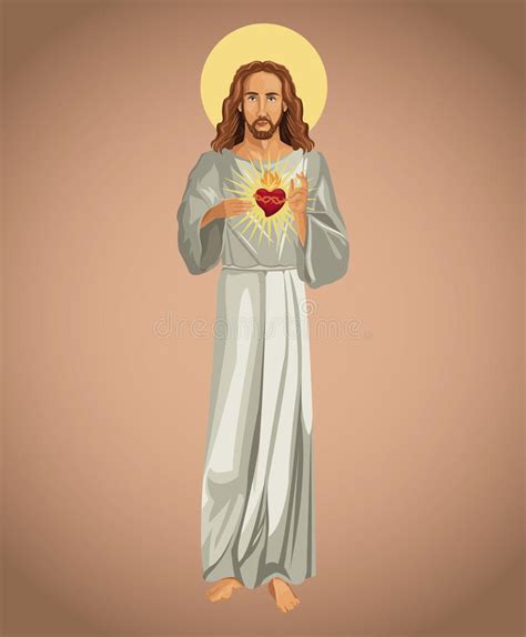 Imagem Sagrado De Jesus Christ Do Cora O Ilustra O Do Vetor