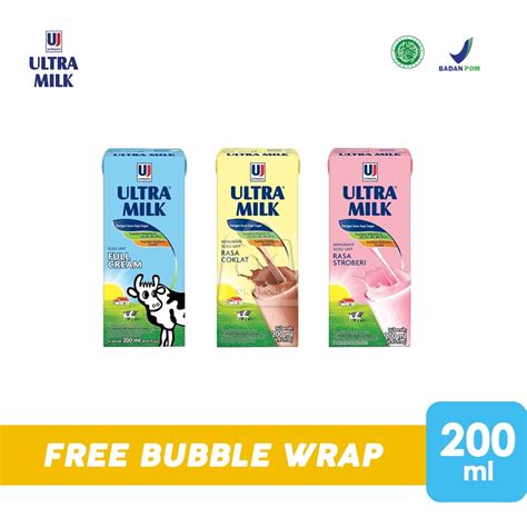 Jual Ultra Milk Susu Uht Ultramilk Fullcream Stroberi Coklat Ml