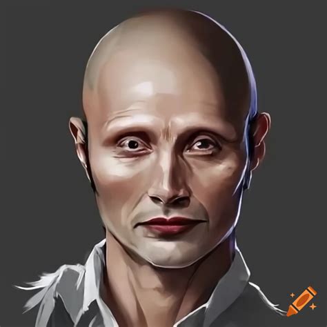 Picture Of Mads Mikkelsen With A Bald Head On Craiyon