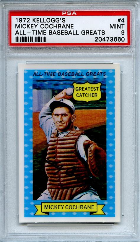 Lot Detail Kellogg S All Time Greats Mickey Cochrane Psa Mint