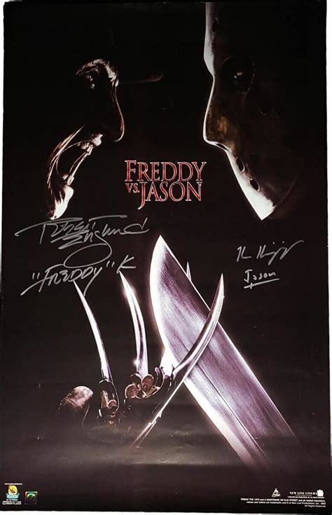 Freddy Vs Jason Robert Englund Kane Hodder Signed Poster Authentic