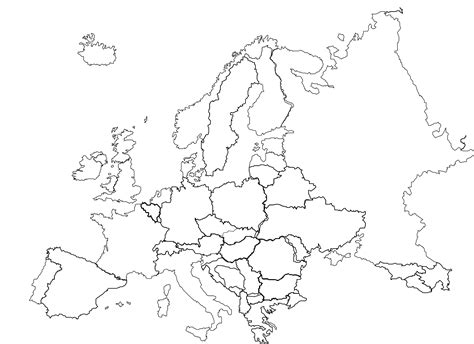 Mapa de Europa con nombres y división política en PDF gratis