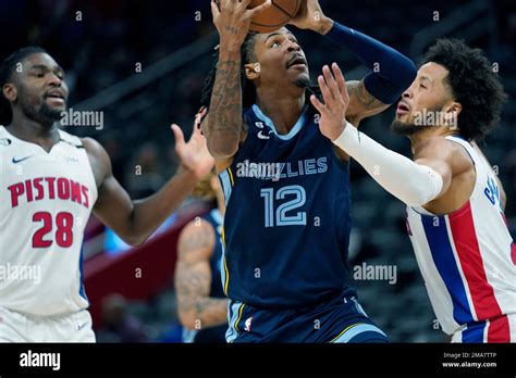 Memphis Grizzlies Guard Ja Morant 12 Attempts A Layup As Detroit