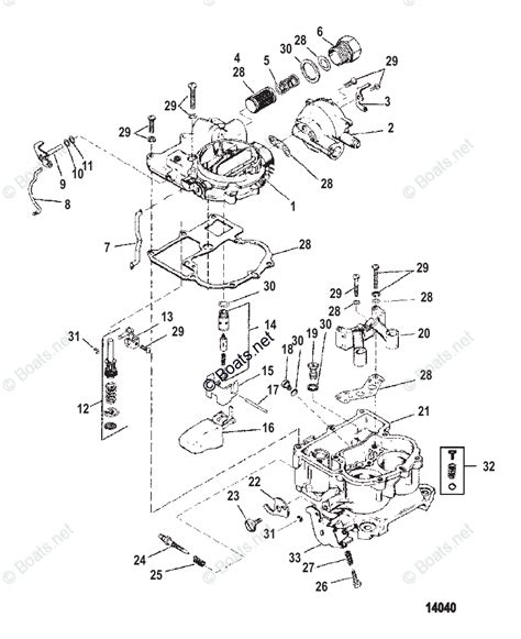 Mercruiser Sterndrive Gas Engines Oem Parts Diagram For Carburetor Mercarb 2 Barrel