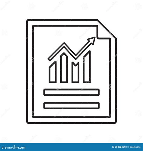 Graph, Sheet Outline Icon. Line Art Vector Stock Vector - Illustration ...