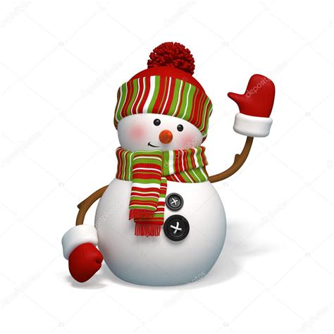 Snowman Greeting Stock Photo Wacomka