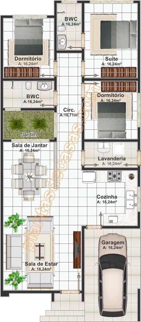 10 Plantas de casas térreas 3 quartos Plantasdecasas