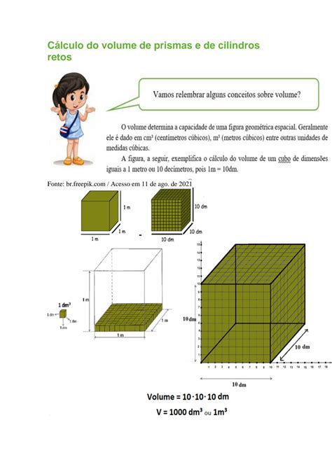 Solution C Lculo Do Volume De Prismas E De Cilindros Retos Studypool