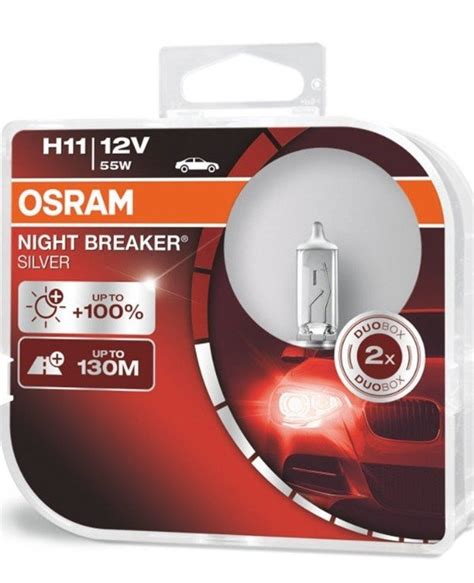 Osram Галогенная лампа Night Breaker Silver H11 12V 55W PGJ19 2