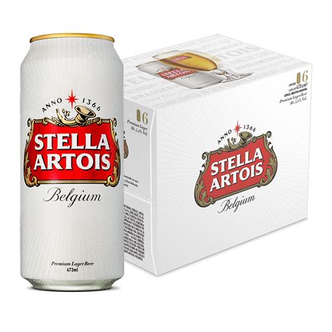 Cerveza Stella Artois European Pale Lager Rubia Lata 473 ML 6 U