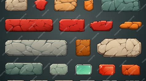 Premium Vector | A set of different colored bricks with different colors