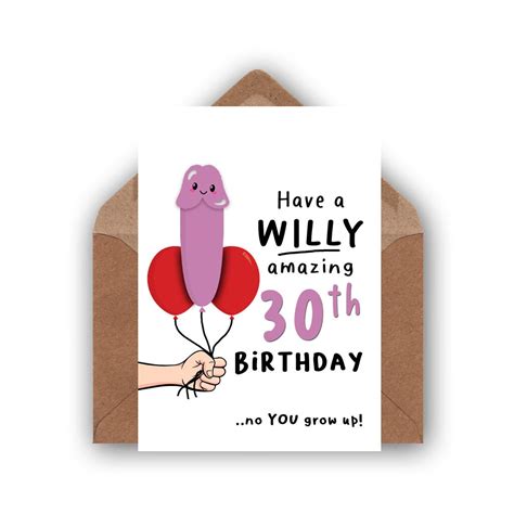 Funny Birthday Card Rude Birthday Card 30th Birthday Humour Card Cheeky