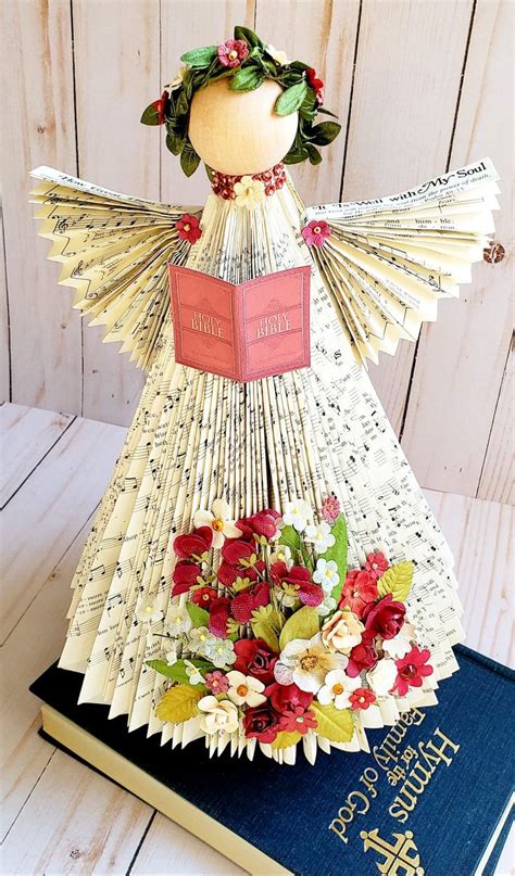 Book Angel Made From An Old Hymnal Paper Crafts Diy Book Crafts