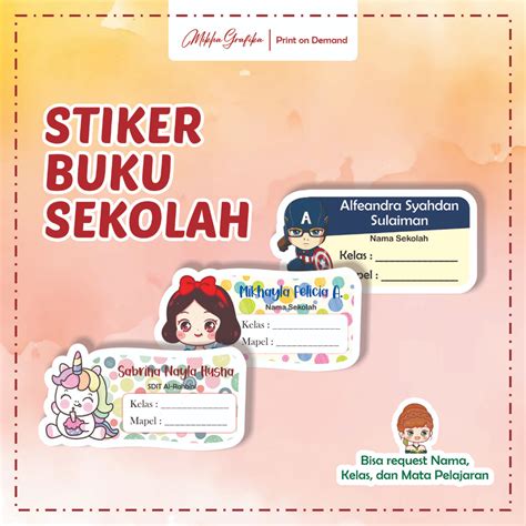 Jual Stiker Buku Sekolah Stiker Mapel Stiker Buku Pelajaran Mata