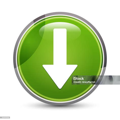 Down Arrow Icon Elegant Green Round Button Vector Illustration Stock