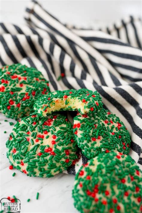 Christmas Sprinkle Sugar Cookies Butter With A Side Of Bread