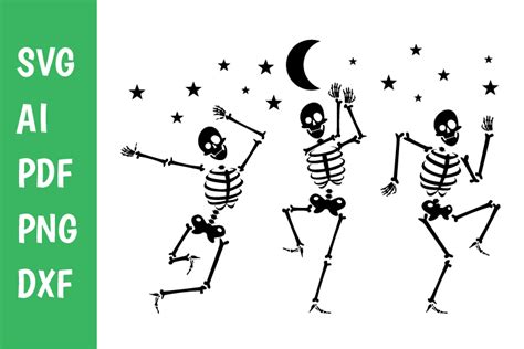 Dancing Skeletons Halloween Svg Graphic By Classygraphic Creative Fabrica