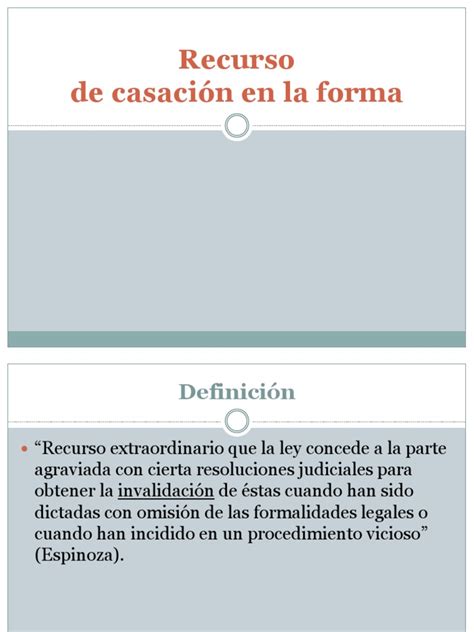 Recurso De Casación En La Forma 1 Sentence Law Procedural Law