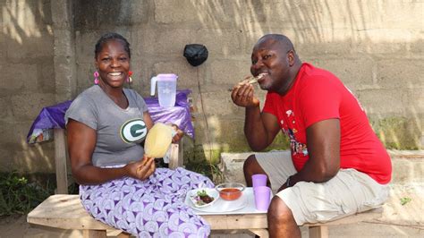 African Couple Eating Africa Ghana Food Mukbang Traditional