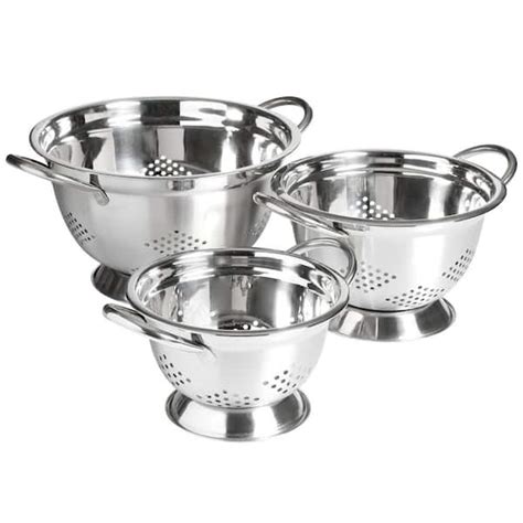 Oster Metaline Piece Stainless Steel Kitchen Colander Set In Silver