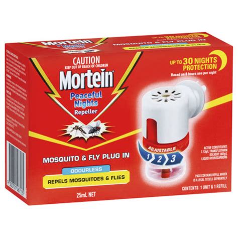 Mortein Peaceful Nights Insect Repellent Plug In Mosquitos And Flies