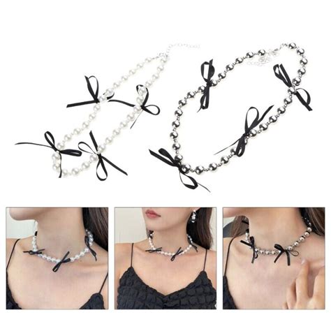 Pearl Like Beads Neckchain Fashion Neckwear Trend Jewelry For Women