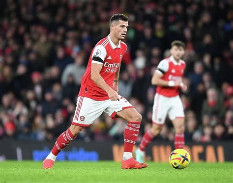 Granit Xhaka In Action Arsenal Vs West Ham United