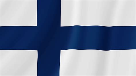 Finland Waving Flag Finnish Realistic Flag Animation Close Up Motion