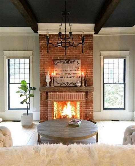 41 Best Rustic Farmhouse Fireplace Ideas For Your Living Intérieur