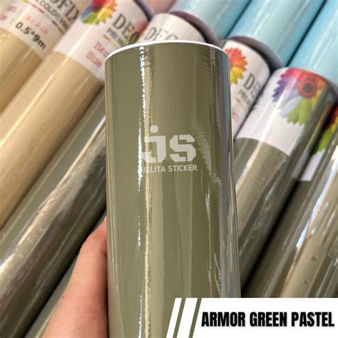 Jual Sticker Armor Green Pastel Glossy Skotlet Hijau Tentara Stiker