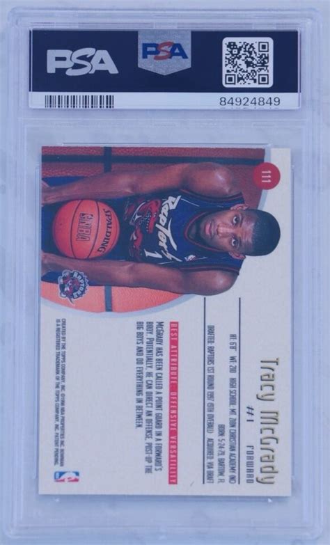 Bowmans Best Tracy Mcgrady Rookie Rc Psa Mint Hof Toronto