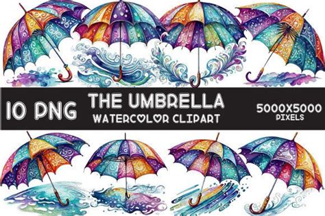 The Umbrella Watercolor Clipart Graphic by RoseArt · Creative Fabrica