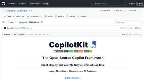 Github CopilotKit Features Alternatives Toolerific