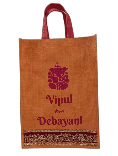 Orange Red Printed Wedding Gift Bag Capacity Kg Size Dimension