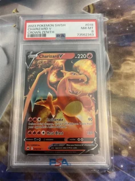 PSA 9 MINT 2023 Pokemon Crown Zenith Charizard V Ultra Rare 018 159