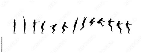 Man Running And Jumping Sequence Vector Illustration Frames Collection