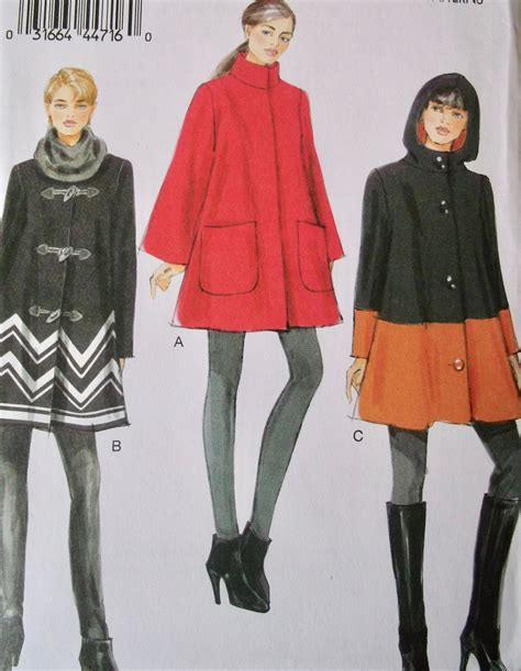 Vogue Very Easy Women S Coat Sewing Pattern V8860 Size Etsy Wool Coat Women Coat Pattern