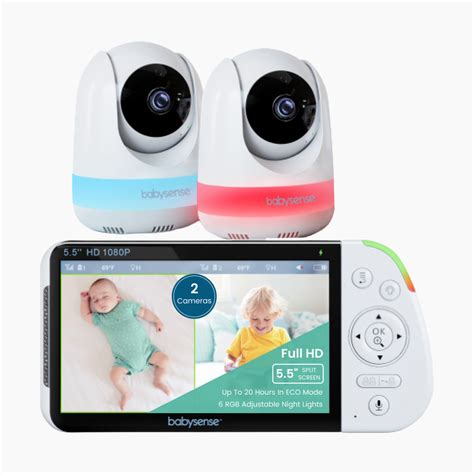 Babysense 1080p Full Hd Split Screen Baby Monitor 2 Cameras