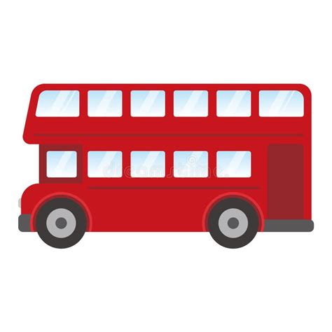 London Red Bus Vector Illustration Isolated on White Background Stock ...