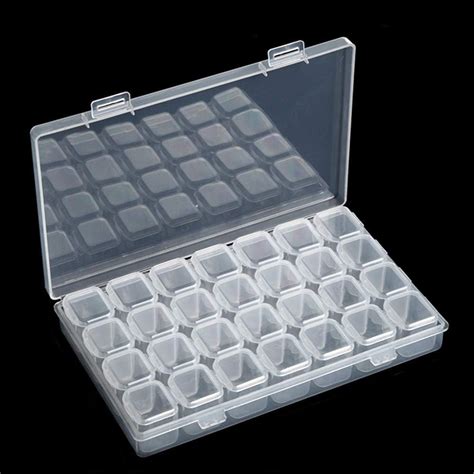 Pack Grids Diamond Painting Box Clear Bead Plastic Storage