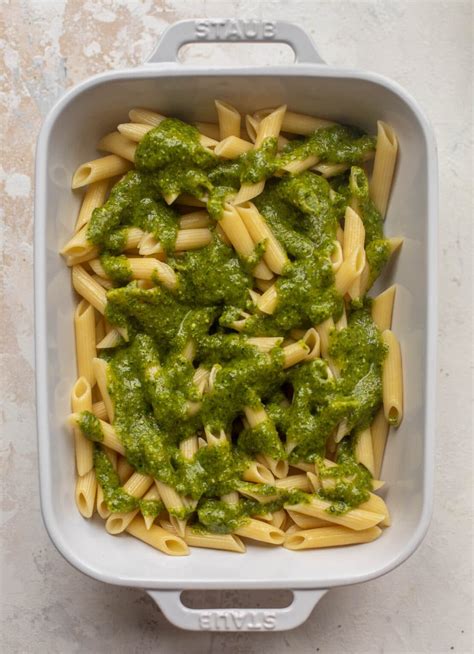 Baked Pesto Pasta Cheesy Penne Baked With Pesto