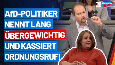 AfD Politiker nennt Lang übergewichtig und kassiert Ordnungsruf Martin