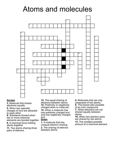 Organic Molecules Theory Cell Crossword Wordmint Bank2home