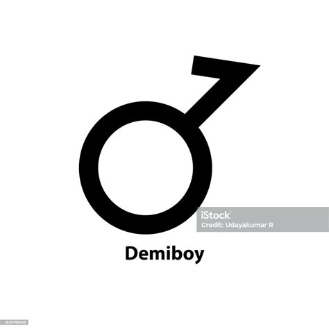 Demi Boy Symbol Gender Icon Vector Sign Isolated On White Background Illustration For Graphic ...