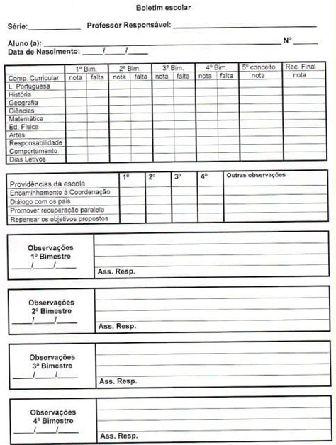Confira Modelos De Boletins Escolares Para Causar Uma Boa Impress O